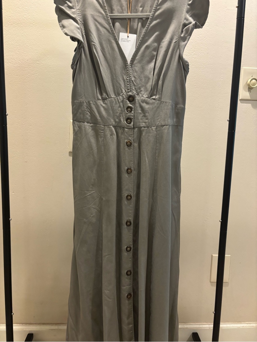 Quince Button Front Midi Dress